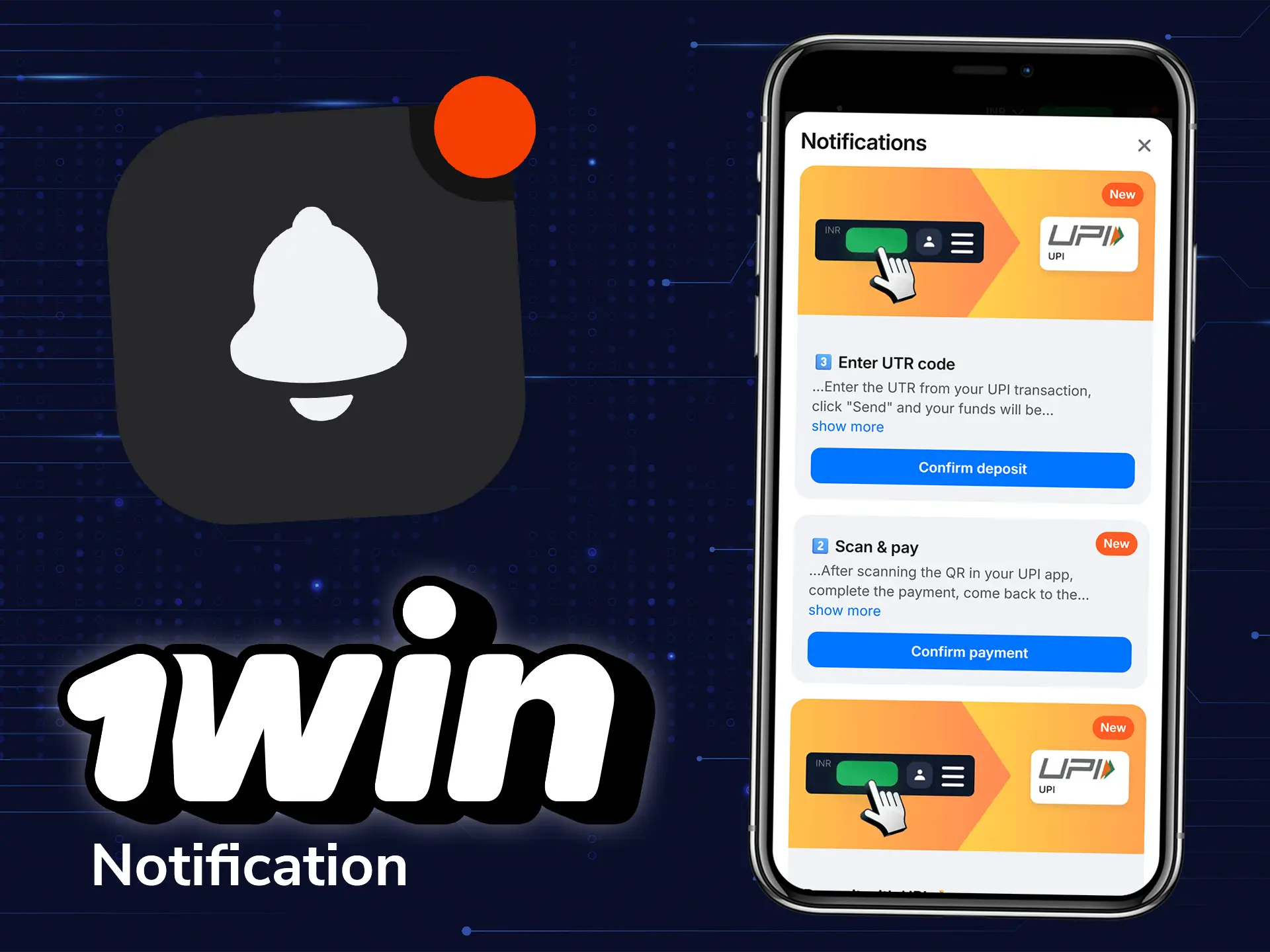 Receiving notifications from the 1win app